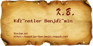 Künstler Benjámin névjegykártya